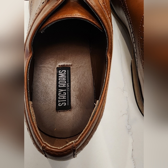 Excellent Condition Stacy Adams Dickinson Cap Toe Oxford Mens Dress Shoe(Cognac) - Picture 7 of 11